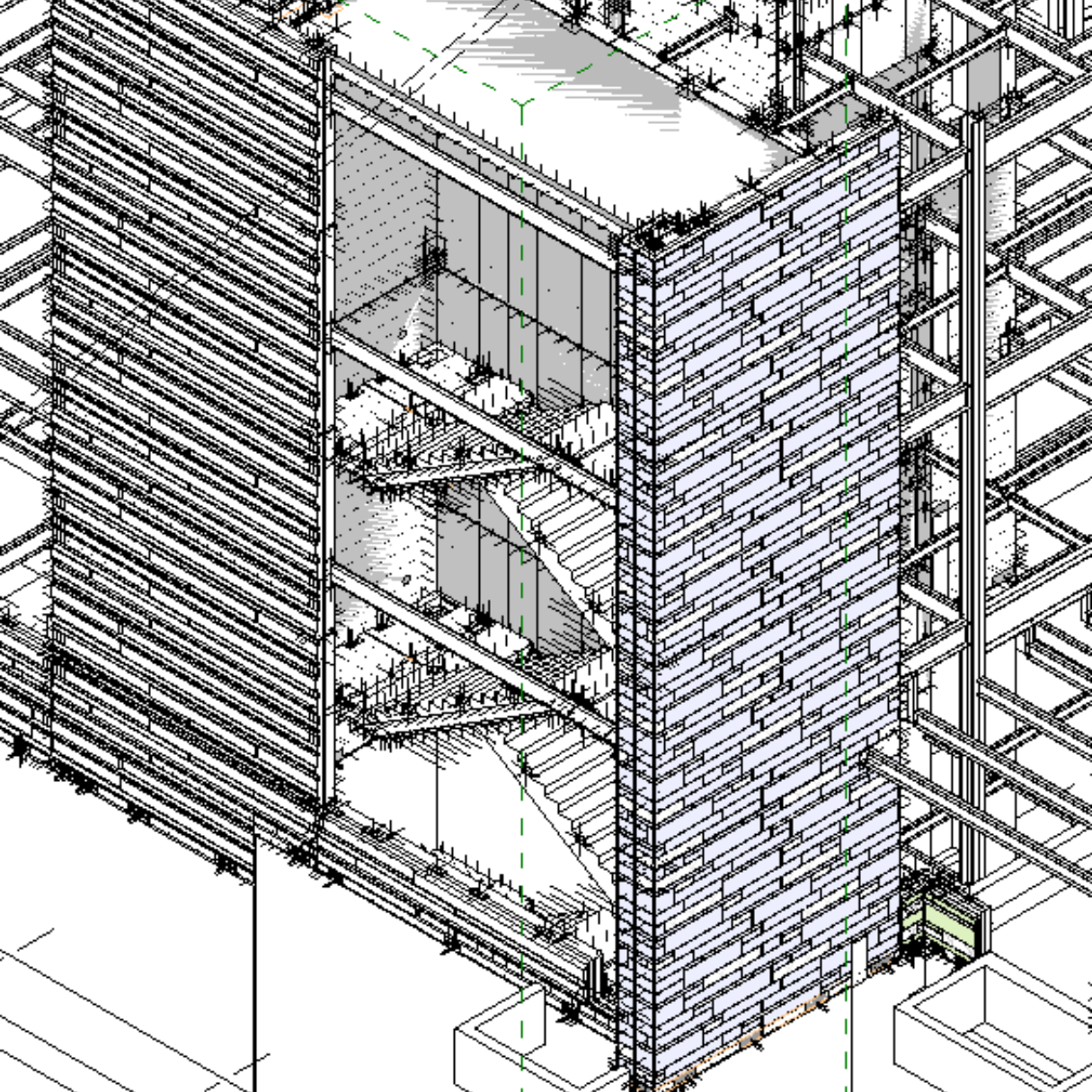 Bim Drawing Stair Shaft in Hospital