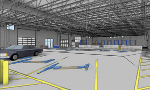 Southeast Tech auto lab rendering