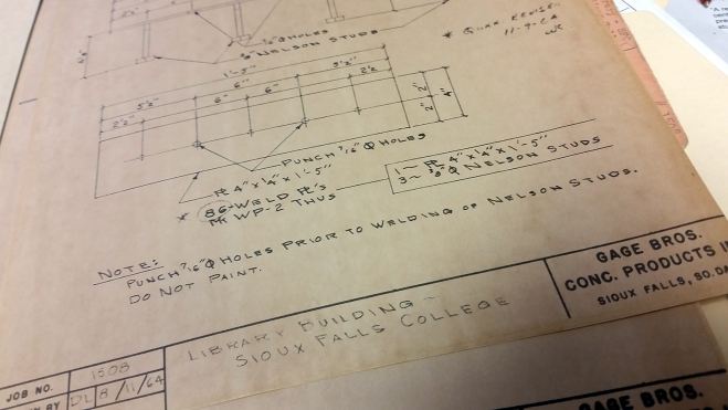 Sioux Falls college library building drawing