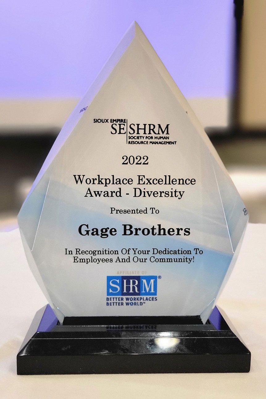 2022 Winner Of The Workplace Excellence Awardpresented By Sioux Empire Shrm